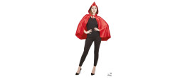 Cape chaperon rouge en satin avec capuche pour adulte en vente