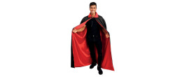 Cape réversible noire et rouge en satin avec col pour adulte en vente