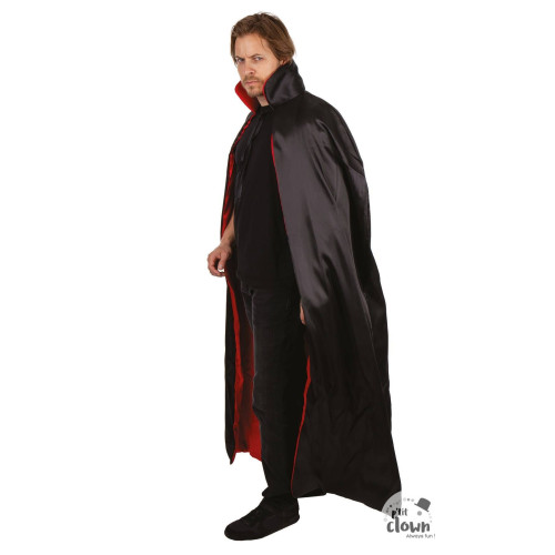 Cape réversible noire et rouge en satin avec col pour adulte en vente