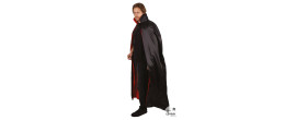 Cape réversible noire et rouge en satin avec col pour adulte en vente