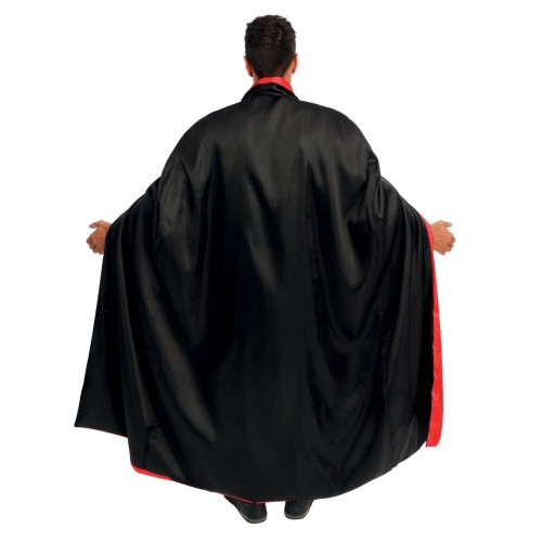 Cape réversible noire rouge 140 cm