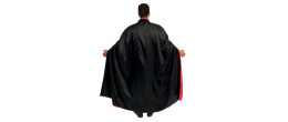 Cape réversible noire et rouge en satin avec col pour adulte en vente