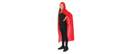 Cape à capuche rouge en velours 100cm pour enfant en vente chez Be Happy