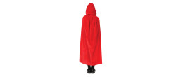 Cape à capuche rouge en velours 100cm pour enfant en vente chez Be Happy