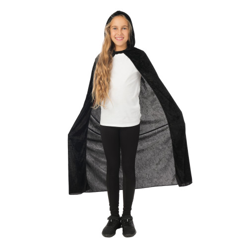Cape à capuche noire 70 cm