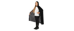 Cape à capuche noire en velours 100cm pour enfant en vente chez Be Happy