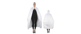 Cape velours blanc avec capuche de 140cm en vente chez Be Happy