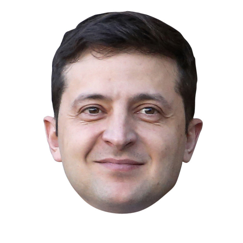 Masque président Ukraine Volodymyr Zelensky en carton en vente chez Be Happy à Paris et en ligne