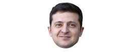 Masque président Ukraine Volodymyr Zelensky en carton en vente chez Be Happy à Paris et en ligne