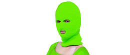 Cagoule vert fluo 3 trous en laine pour adulte en vente chez Be Happy et en ligne.