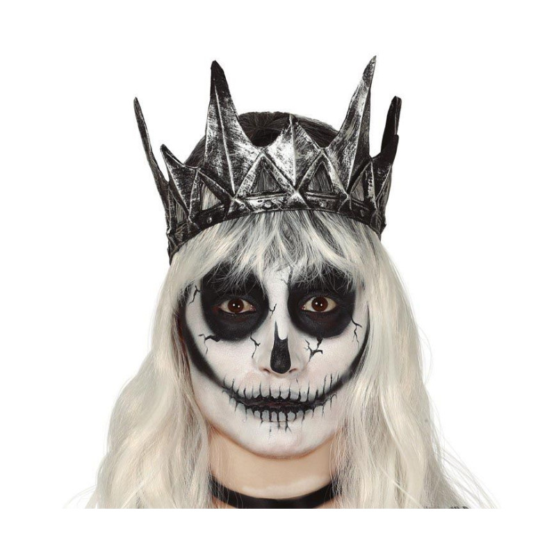 Couronne maléfique grise en latex pour adulte en vente.