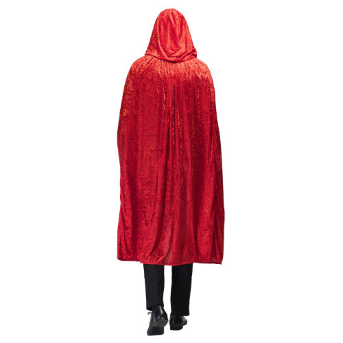 Cape velours rouge à capuche