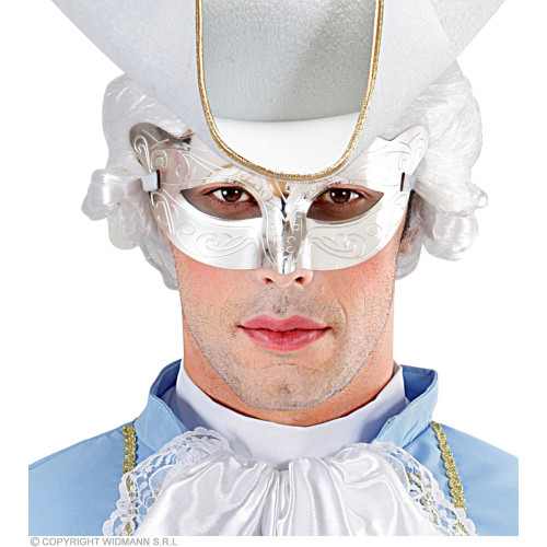 Masque loup argenté metallisé en vente chez Be Happy à Paris et en ligne.