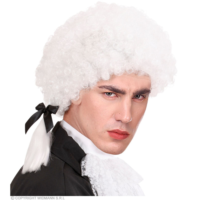 Perruque Mozart d'époque 18ème siècle Versailles, Venise couleur blanche en vente chez Be Happy à Paris et en ligne