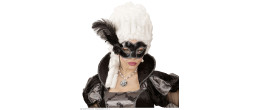 Masque loup vénitien noir avec plumes en vente chez Be Happy à Paris et en ligne.