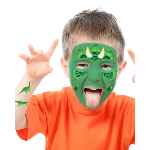 Pochoir maquillage dinosaure pour enfant en vente chez Be Happy à Paris et en ligne.