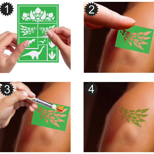 Pochoir maquillages dinosaure