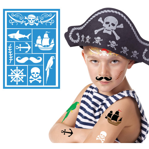 Pochoir maquillage pirate pour enfant en vente chez Be Happy à Paris et en ligne.