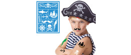 Pochoir maquillage pirate pour enfant en vente chez Be Happy à Paris et en ligne.