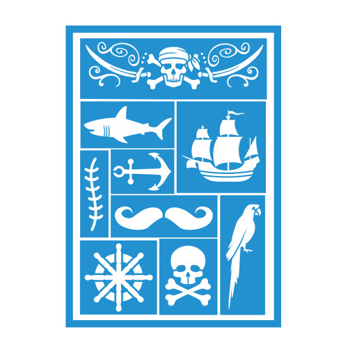 Pochoir maquillage pirate pour enfant en vente chez Be Happy à Paris et en ligne.