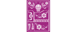 Pochoir maquillage dia de los muertos mexicaine pour enfant en vente chez Be Happy à Paris et en lign
