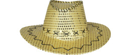 Chapeau de cowboy à sequin doré en vente chez Be Happy à Paris et en ligne.