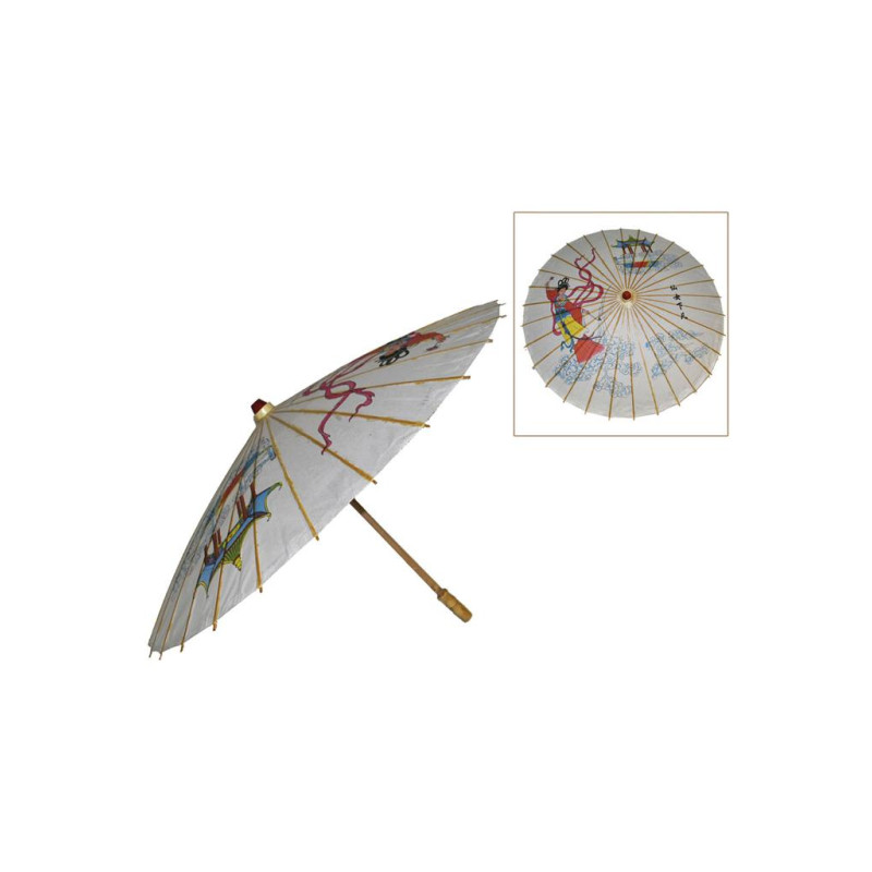 Ombrelle chinoise véritable en bamboo et papier de 100cm en vente chez Be Happy à Paris et en ligne