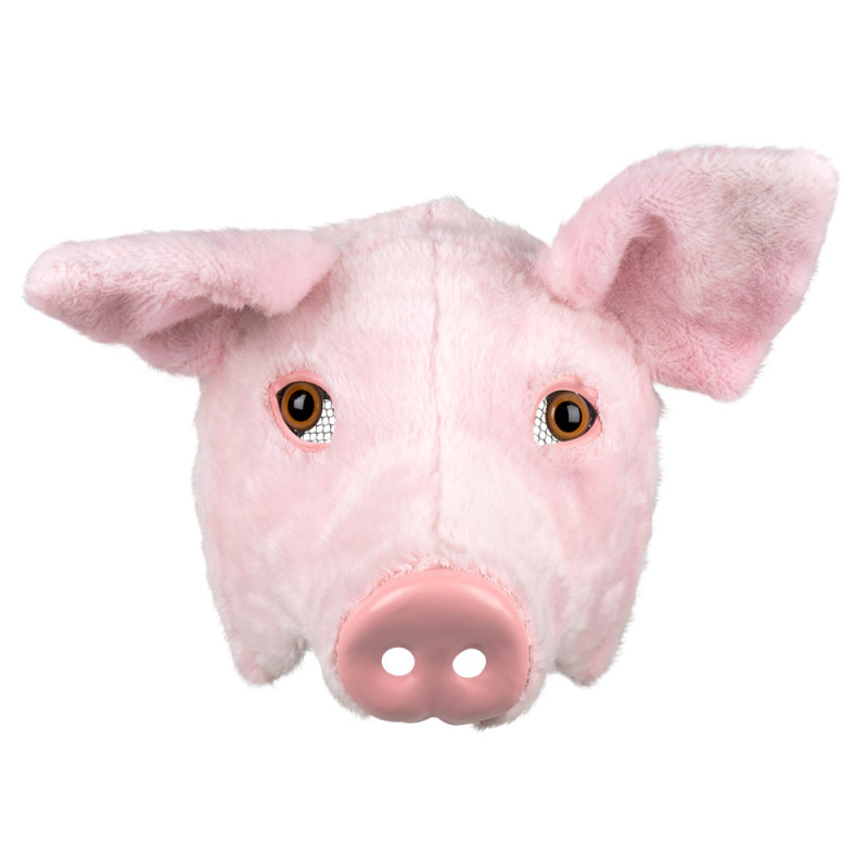 Masque peluche cochon luxe pour adulte en vente à Paris chez Be Happy et en ligne.