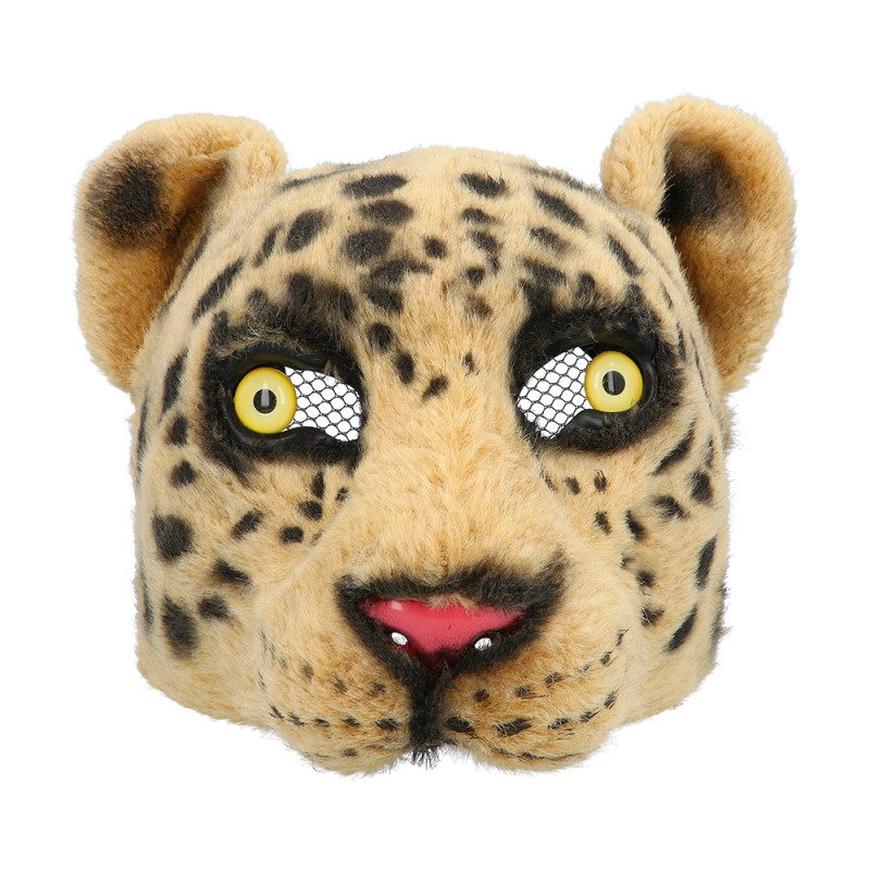 Masque peluche Léopard luxe pour adulte en vente à Paris chez Be Happy et en ligne.