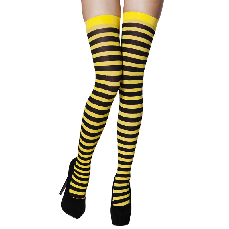 Bas abeille rayures noir et jaune
