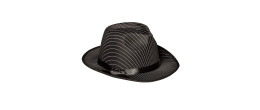 Chapeau 1930's borsalino luxe à rayure en satin pour adulte en vente chez Be Happy.