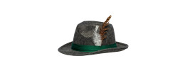 Chapeau bavarois tyrolien Dieter luxe couleur gris en vente chez Be Happy