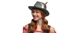 Chapeau bavarois tyrolien Dieter luxe couleur gris en vente chez Be Happy