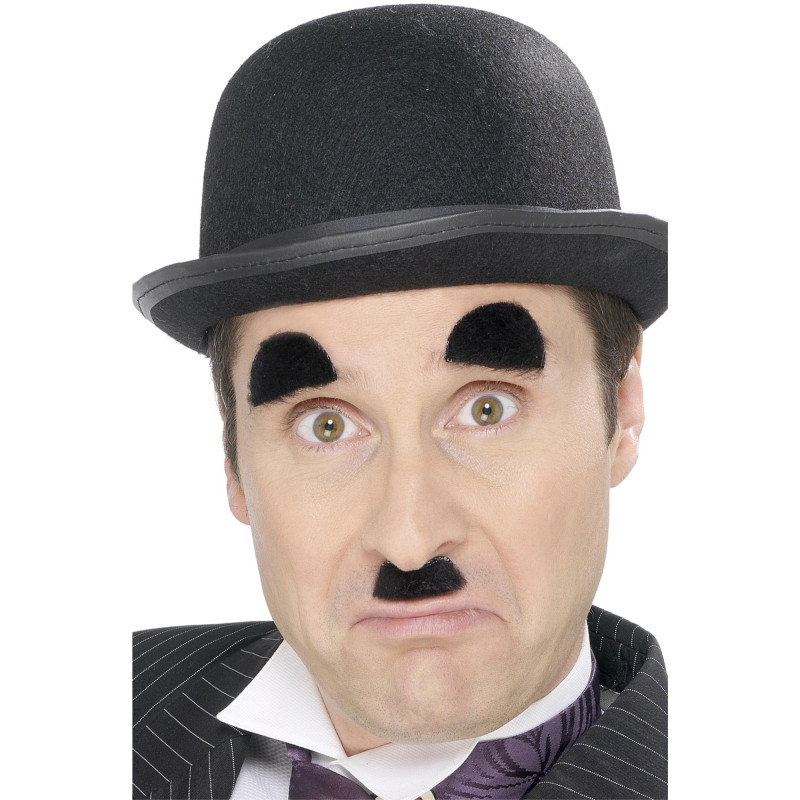 Kit charlie chaplin moustache et sourcils en vente chez Be Happy