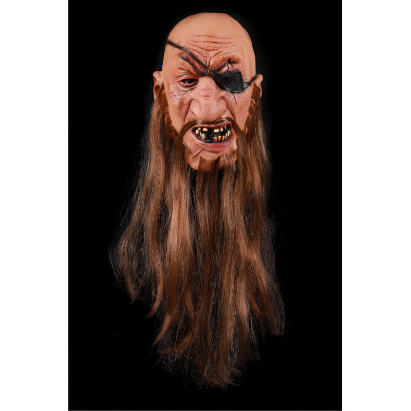 Masque pirate Feroz en latex avec perruque en vente chez Be Happy