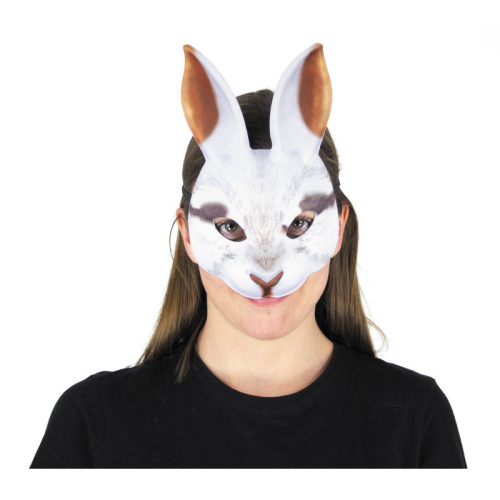 Masque animal lapin blanc en vente chez Be Happy à Paris et en ligne.