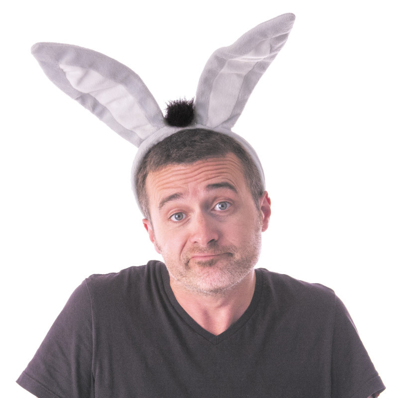 Serre tête oreilles d'âne grise pour enfant et adulte en vente à Paris chez Be Happy.