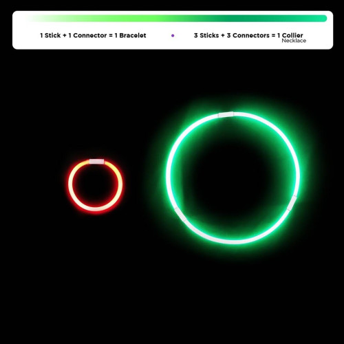 Bracelets fluo lumineux vendu par 100 chez Be Happy à Paris et en ligne.