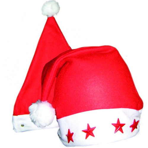 Bonnet père noël étoiles lumineuse