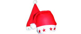 Bonnet père noël avec etoile lumineuse pour adulte en vente à Paris chez Be Happy