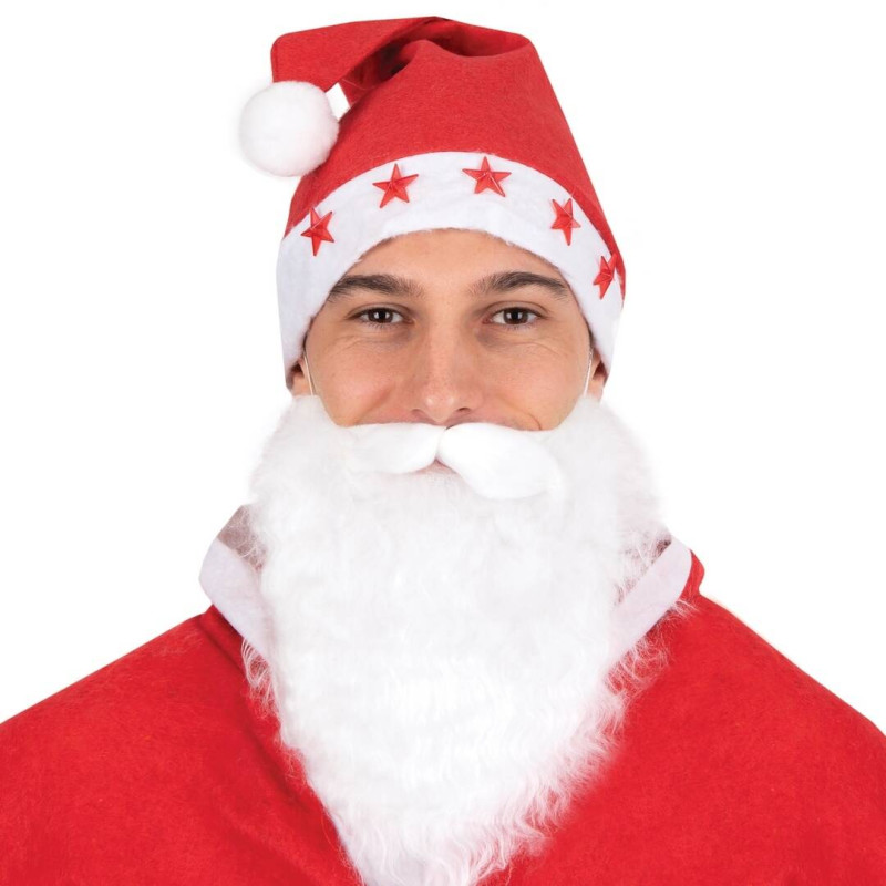 Bonnet père noël avec etoile lumineuse pour adulte en vente à Paris chez Be Happy