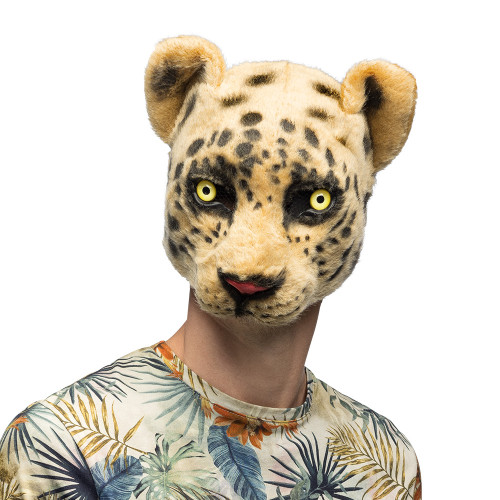 Masque peluche léopard