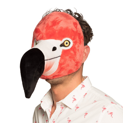 Masque peluche flamant rose luxe pour enfant en vente à Paris chez Be Happy et en ligne.