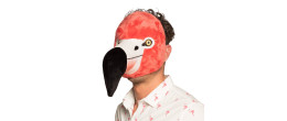Masque peluche flamant rose luxe pour enfant en vente à Paris chez Be Happy et en ligne.