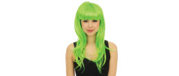 Perruque Lola verte avec frange pour adulte en vente à Paris et en ligne