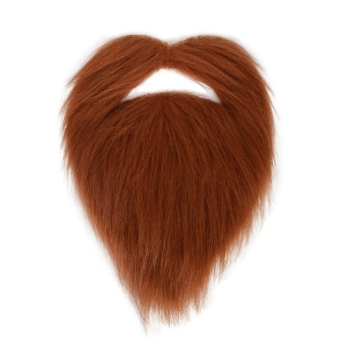 Barbe bouc long avec moustache couleur châtain en vente chez Be Happy.