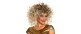 Perruque rock star Tina Turner blonde frisée pour adulte en vente chez Be Happy