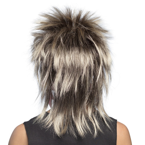 Perruque Kim de couleur châtain avec mèches blonde pour adulte en vente