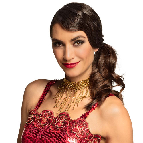 Collier et gants doré cabaret