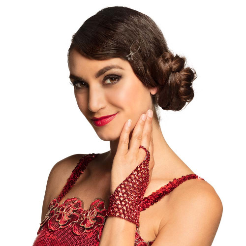 Collier et gant rouge cabaret